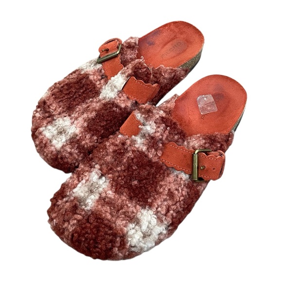 Anthropologie Pilcro Plaid Sherpa Clogs Size 9 - Picture 3 of 12